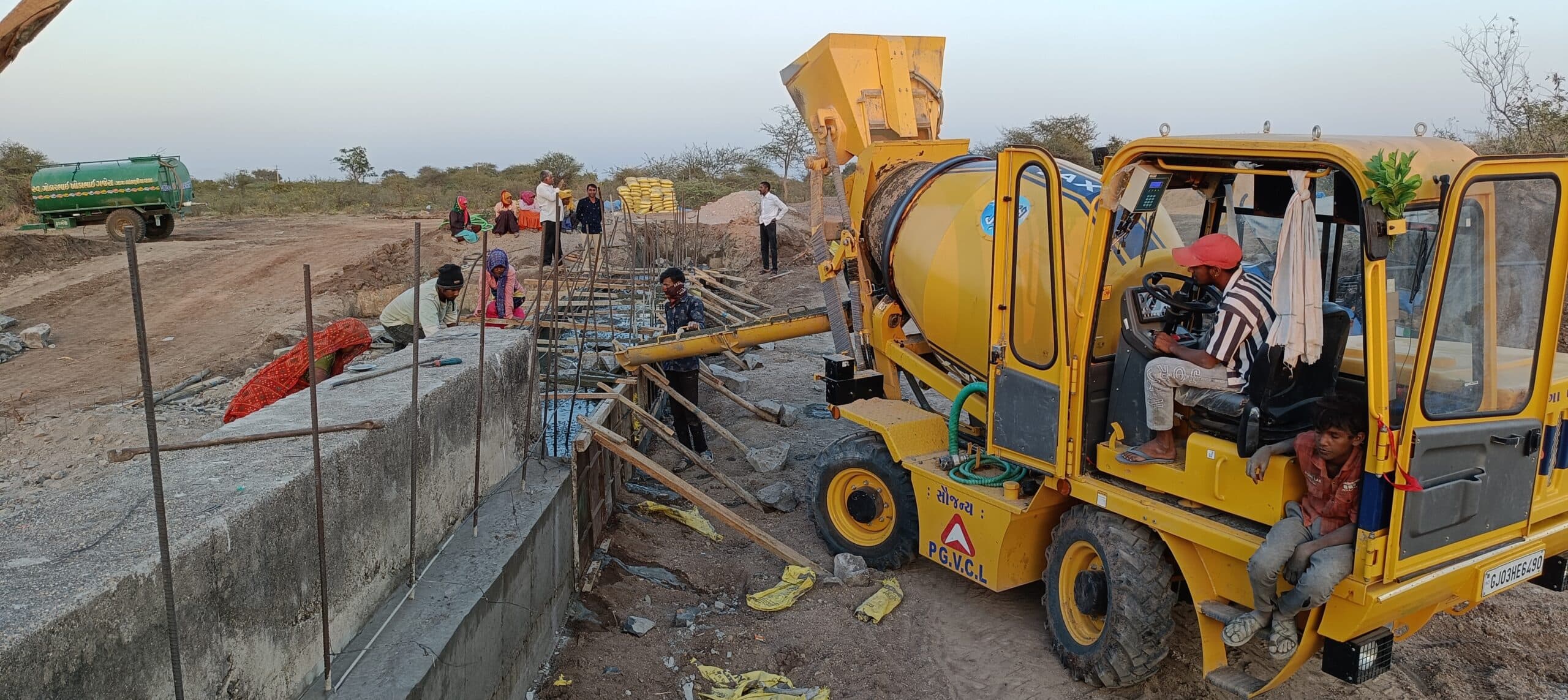 Construction of a Concrete Check Dam