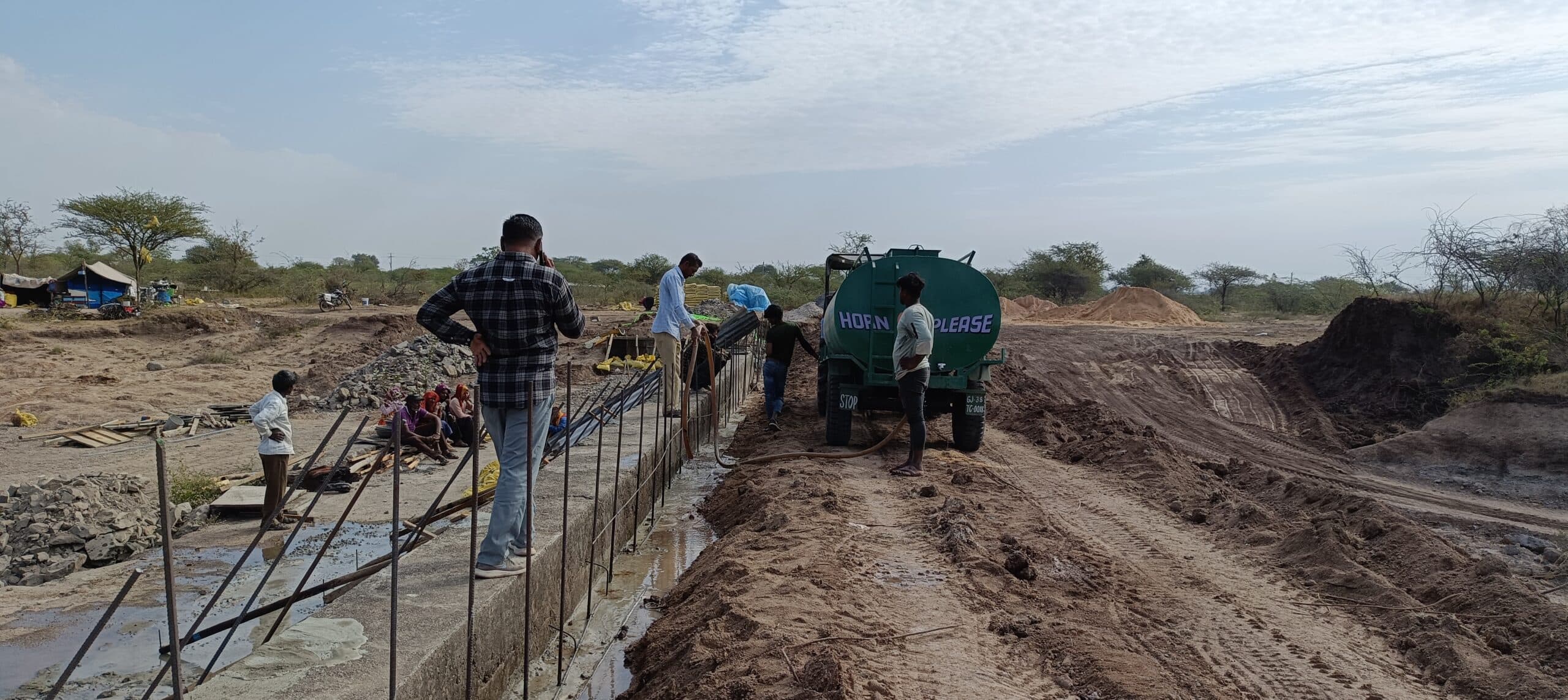 Check Dam Foundation and Curing Process